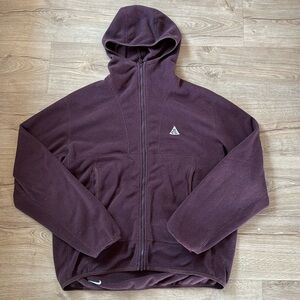 Men’s Nike ACG polar tech fleece, zip up brown size medium